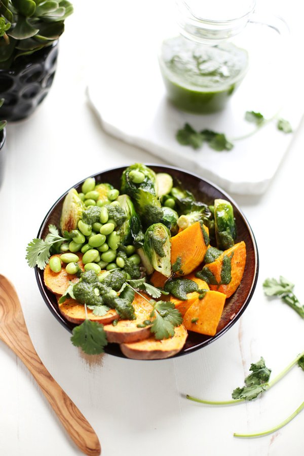 Cilantro Pesto Veggie Bowl via In it 4 the Long Run - @ExSloth