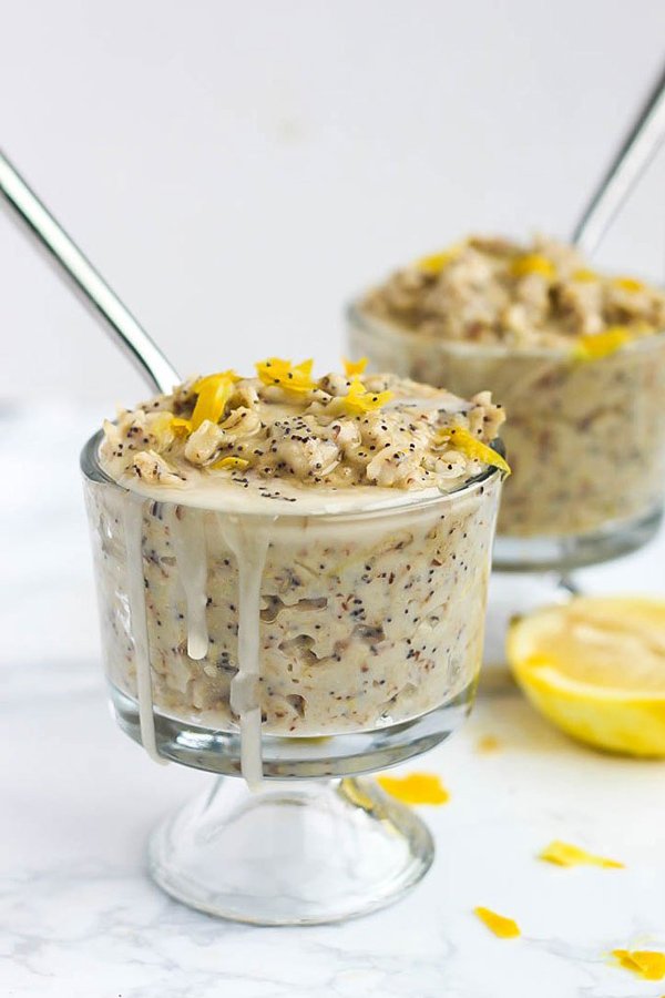 Lemon Poppy Seed Oatmeal via Emilie Eats