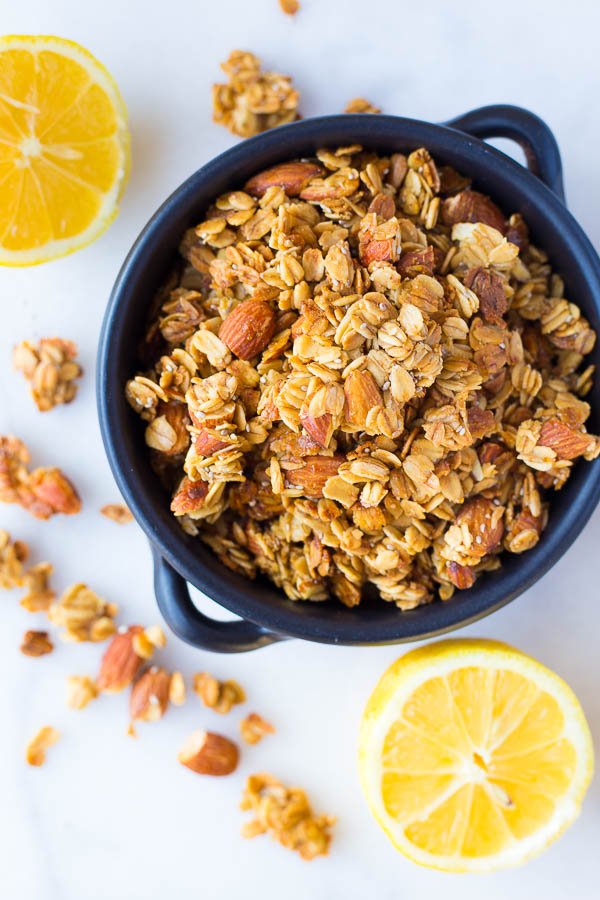 Lemon Chia Seed Granola via Fooduzzi [VF - vegan modifications provided]