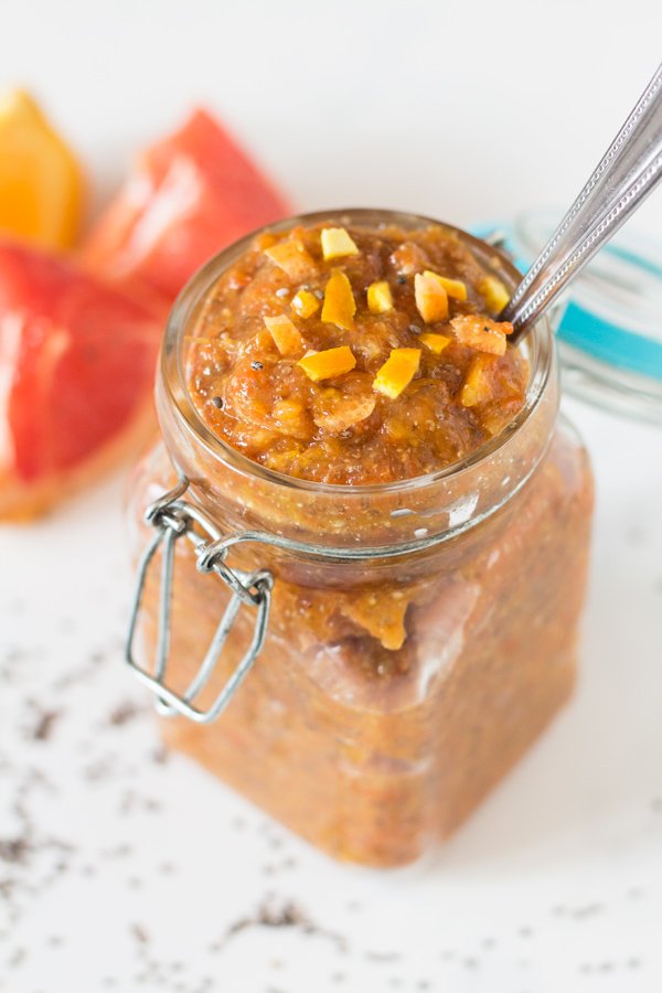 Orange Grapefruit Chia Seed Marmalade + 4 citrus-packed vegan recipes via @ExSloth | ExSloth.com