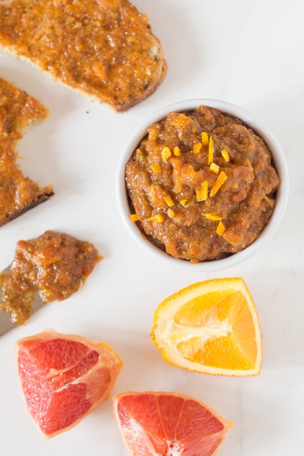 Orange Grapefruit Chia Seed Marmalade + 4 citrus-packed vegan recipes via @ExSloth | ExSloth.com