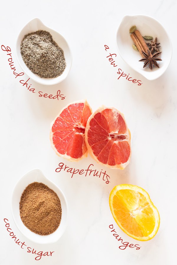 Orange Grapefruit Chia Seed Marmalade + 4 citrus-packed vegan recipes via @ExSloth | ExSloth.com