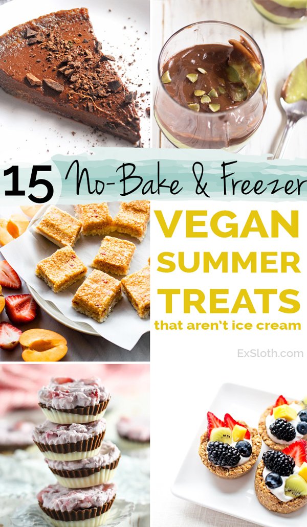 15 Vegan No Bake and Frozen Desserts that aren't Ice Cream via @ExSloth | ExSloth.com 