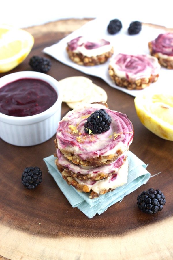 No-Bake Lemon Blackberry Tarts 15 Vegan No Bake and Frozen Desserts that aren't Ice Cream via @ExSloth | ExSloth.com 