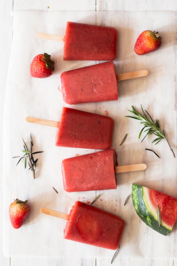 3 Ingredient Rosemary & Fruit Popsicles (Vegan, Gluten Free, Paleo) via @ExSloth | ExSloth.com