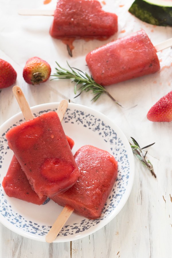 3 Ingredient Rosemary & Fruit Popsicles (Vegan, Gluten Free, Paleo) via @ExSloth | ExSloth.com