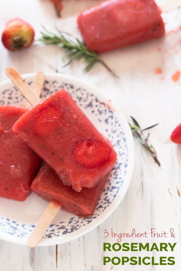 3 Ingredient Rosemary & Fruit Popsicles (Vegan, Gluten Free, Paleo) via @ExSloth | ExSloth.com