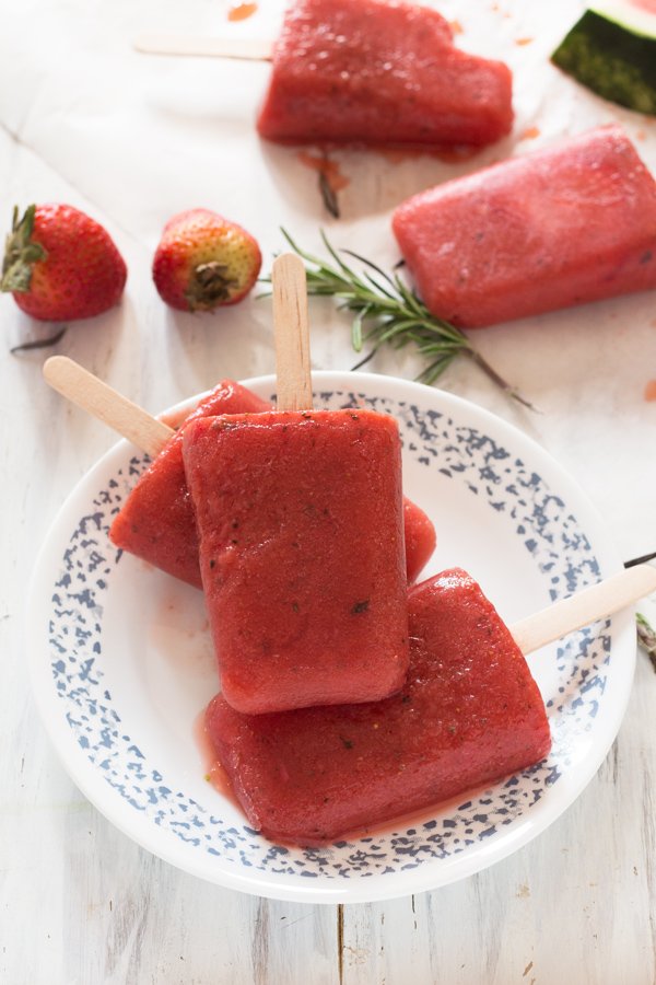 3 Ingredient Rosemary & Fruit Popsicles (Vegan, Gluten Free, Paleo) via @ExSloth | ExSloth.com