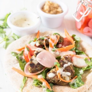 Lima Bean Falafel Wraps with Overnight Pickled Veggies (Vegan) via @ExSloth | ExSloth.com