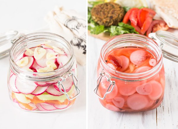 Lima Bean Falafel Wraps with Overnight Pickled Veggies (Vegan) via @ExSloth | ExSloth.com