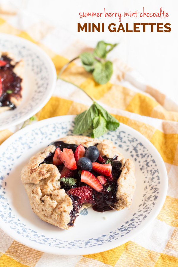 Vegan Summer Berry Mint Chocolate Galette (made with spelt flour and fresh mint) via @ExSloth | ExSloth.com