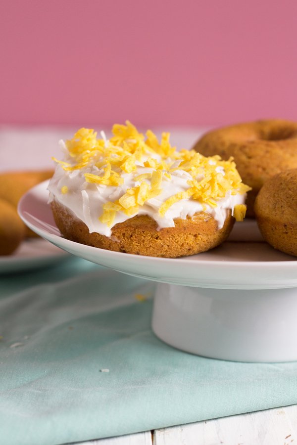 Easy Vegan Baked Golden Milk Donuts (Turmeric Tea Donuts) via @ExSloth | ExSloth.com