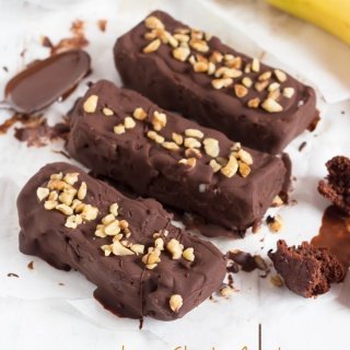 Vegan Chunky Monkey Ice Cream Bars (Klondike bars with banana ice cream, brownie bits, walnuts & chocolate) via @ExSloth | ExSloth.com