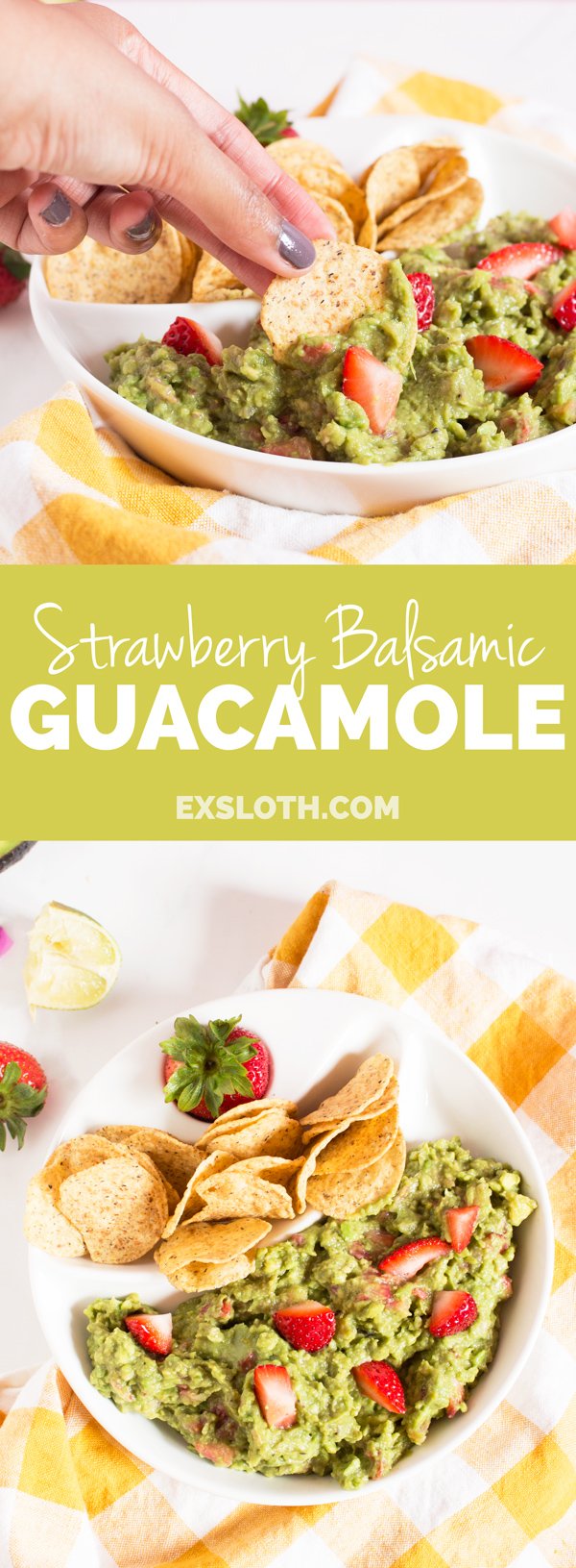 Strawberry Balsamic Guacamole via @ExSloth | ExSloth.com
