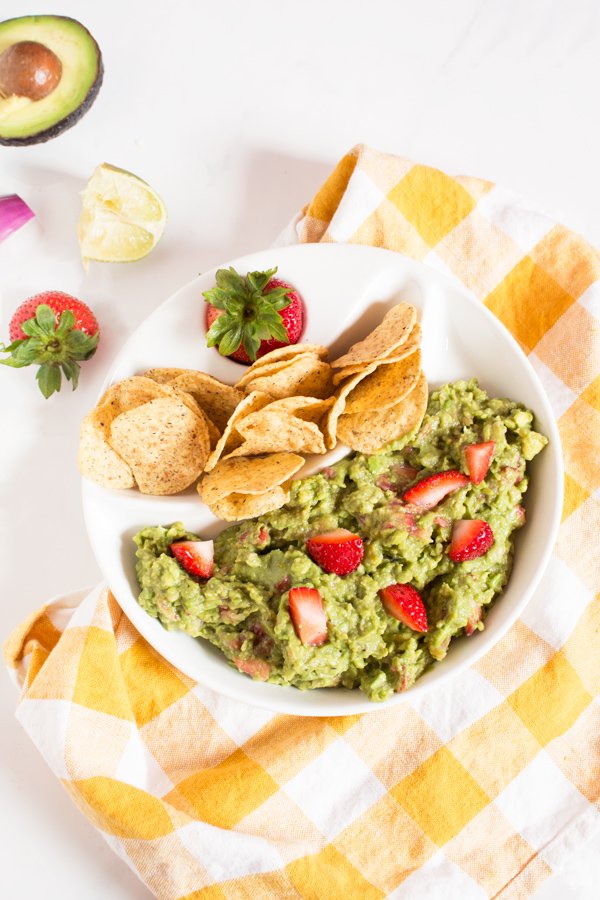 Strawberry Balsamic Guacamole via @ExSloth | ExSloth.com