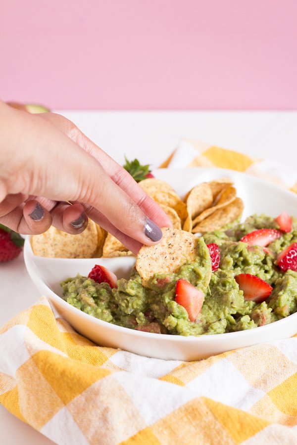 Strawberry Balsamic Guacamole via @ExSloth | ExSloth.com