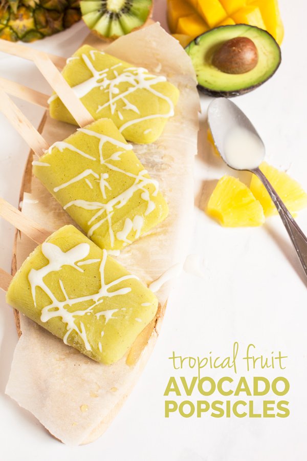 Tropical Avocado Popsicles for Ice Cream Sundays - vegan, paleo, gluten-free via @ExSloth | ExSloth.com