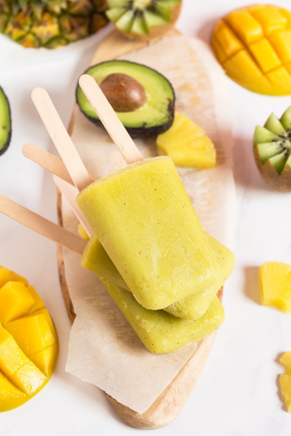 Tropical Avocado Popsicles for Ice Cream Sundays - vegan, paleo, gluten-free via @ExSloth | ExSloth.com