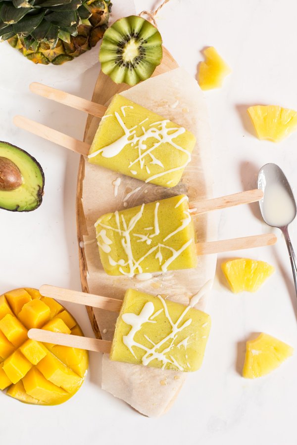 Tropical Avocado Popsicles for Ice Cream Sundays - vegan, paleo, gluten-free via @ExSloth | ExSloth.com