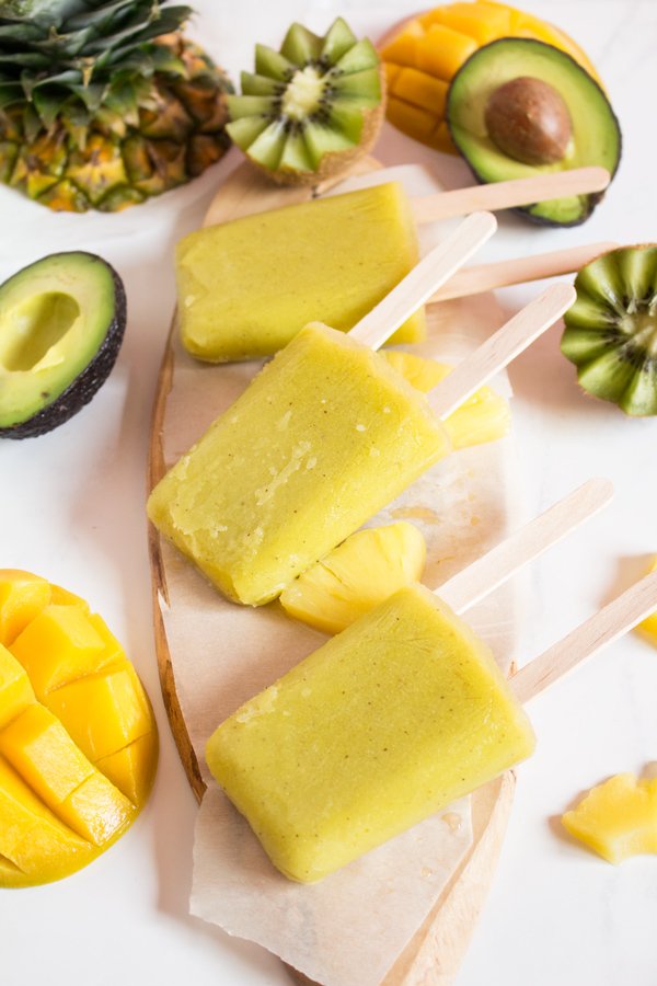 Tropical Avocado Popsicles for Ice Cream Sundays - vegan, paleo, gluten-free via @ExSloth | ExSloth.com