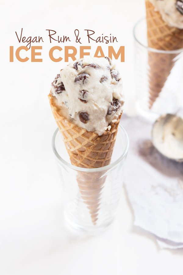 No Churn Homemade Vegan Rum Raisin Ice Cream (dairy-free, gluten-free, paleo) via @ExSloth | ExSloth.com