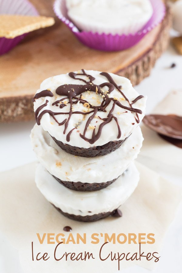 Vegan S’mores Ice Cream Cupcakes via @ExSloth | ExSloth.com