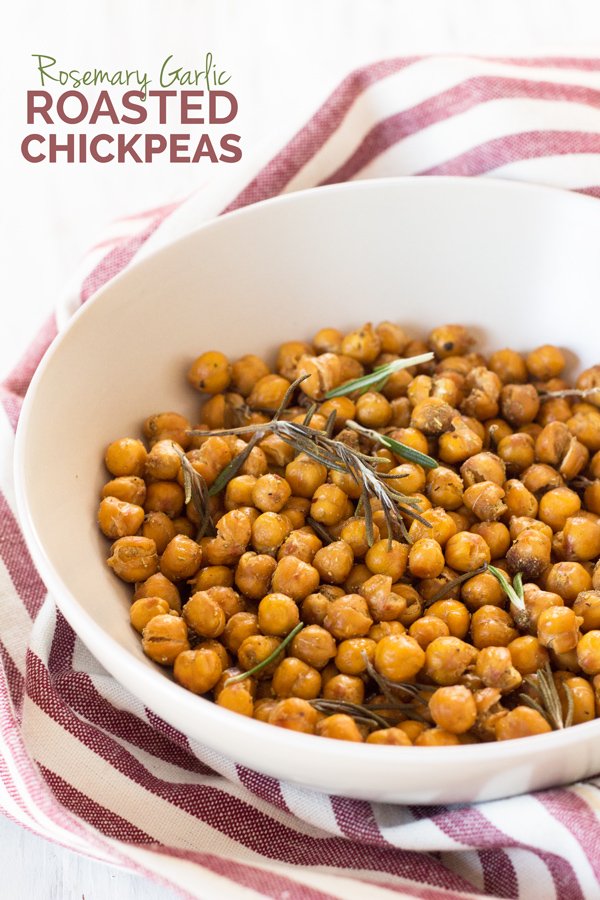 These crunchy rosemary garlic roasted chickpeas are just as flavourful and make the ultimate vegan protein-filled snack | Vegan, Gluten-free, plant-based protein | ExSloth.com