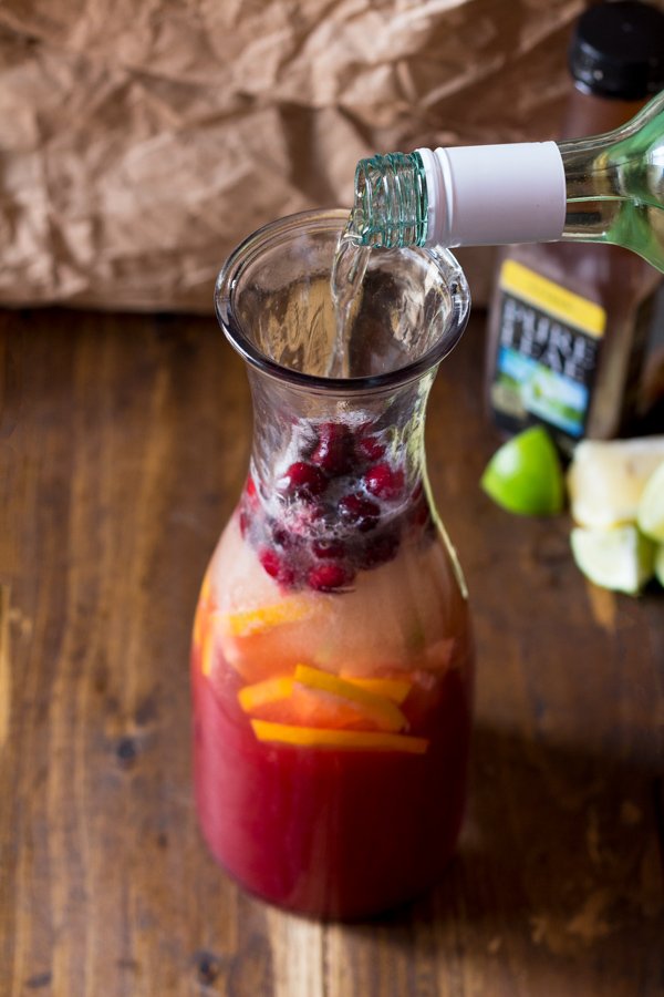 Easy Citrus Cranberry Holiday Sangria with Pure Leaf Tea via ExSloth.com