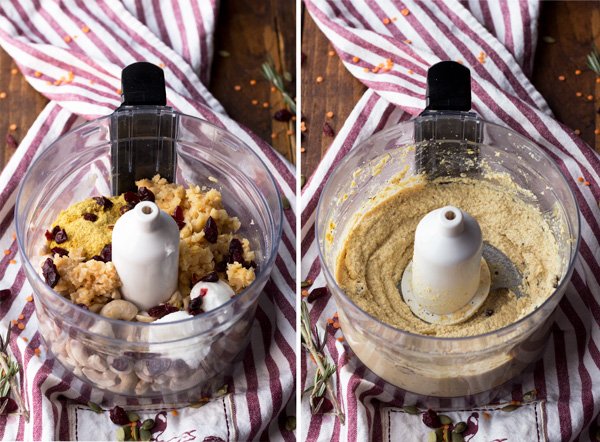 Vegan Lentil Cashew Cheese Ball - An easy vegan cheese recipe topped with cranberries and pumpkin seeds. Perfect for holiday or Christmas parties | ExSloth.com