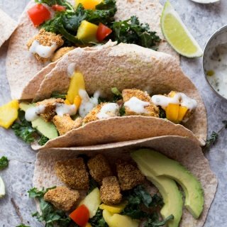 These crispy jerk sweet potato tacos are hearty, spicy, flavourful and filled with plant-based goods. They make a great vegan lunch or dinner. ExSloth.com