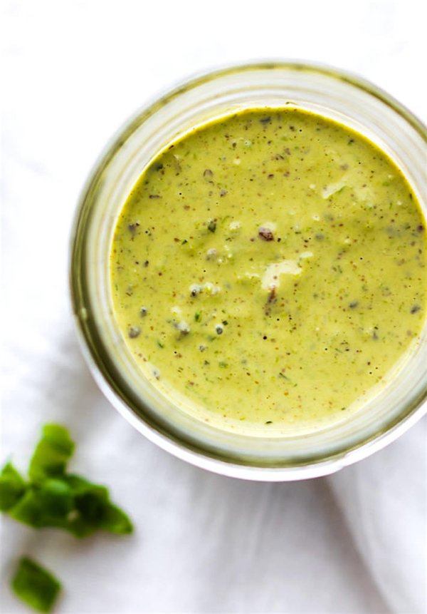 Homemade Green Goddess Dressing - 10 Vegan Salad Dressings | ExSloth.com