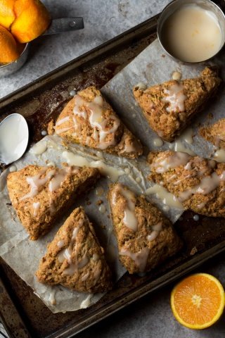 Vegan Orange Zucchini Coconut Yogurt Scones | ExSloth.com