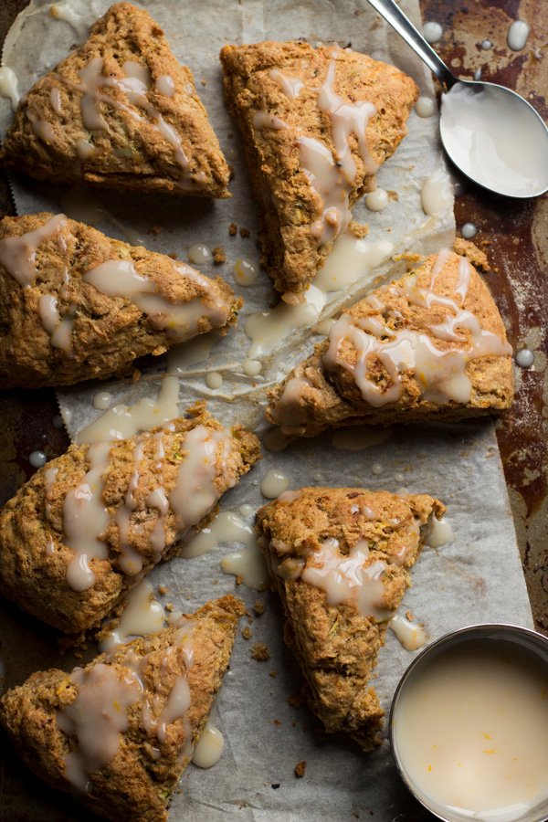 Vegan Orange Zucchini Coconut Yogurt Scones | ExSloth.com