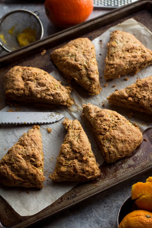 Vegan Orange Zucchini Coconut Yogurt Scones | ExSloth.com