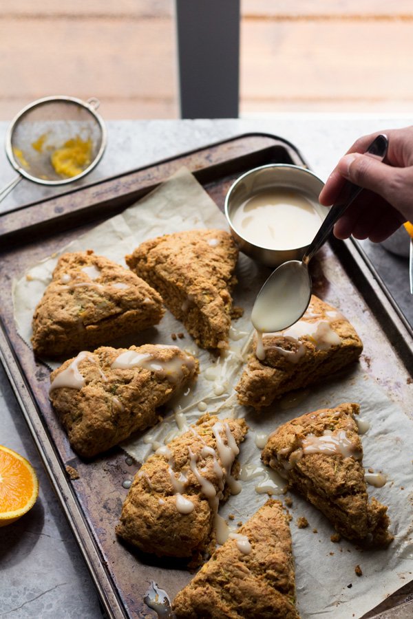 Vegan Orange Zucchini Coconut Yogurt Scones | ExSloth.com